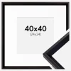 Ramme Globe Sort 40x40 cm - Passepartout Hvid 25x25 cm