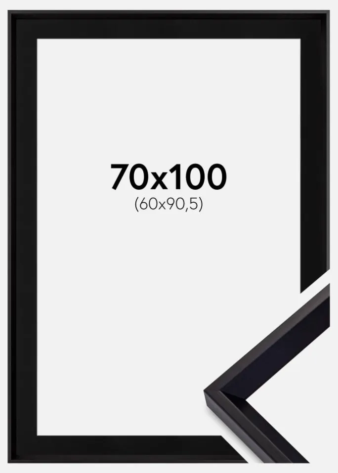 Ramme Globe Sort 70x100 cm - Passepartout Sort 61x91,5 cm