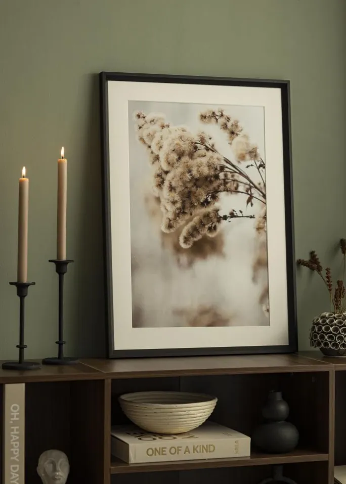 Ramme Globe Sort 70x90 cm - Passepartout Hvid 24x30 inches