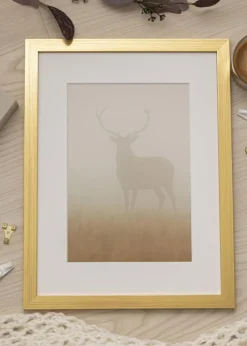 Ramme Gold Wood 20x25 cm - Passepartout Hvid 5x7 inches