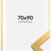 Ramme Gold Wood 70x90 cm - Passepartout Hvid 24x30 inches