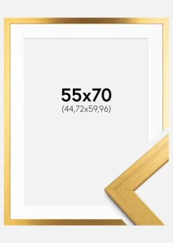 Ramme Gold Wood 55x70 cm - Passepartout Hvid 18x24 inches