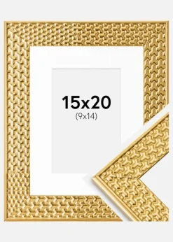 Ramme Grace Guld 15x20 cm - Passepartout Hvid 10x15 cm