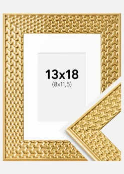 Ramme Grace Guld 13x18 cm - Passepartout Hvid 9x12 cm