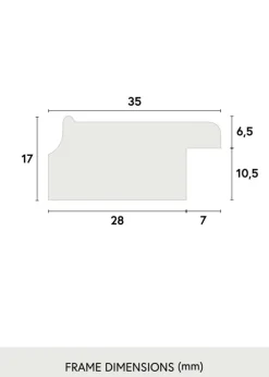 Ramme Grace Guld 13x18 cm - Passepartout Hvid 9x12 cm
