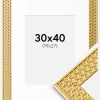 Ramme Grace Guld 30x40 cm - Passepartout Hvid 20x28 cm
