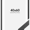 Ramme Graphite Wood 40x60 cm - Passepartout Hvid 32,9x48,3 cm (A3+)
