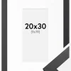 Ramme Graphite Wood 20x30 cm - Passepartout Hvid 10x20 cm
