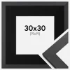 Ramme Graphite Wood 30x30 cm - Passepartout Sort 20x20 cm