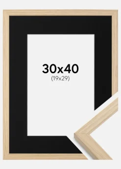 Ramme Grimsåker Eg 30x40 cm - Passepartout Sort 20x30 cm