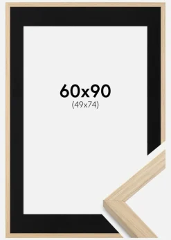 Ramme Grimsåker Eg 60x90 cm - Passepartout Sort 50x75 cm