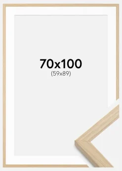 Ramme Grimsåker Eg 70x100 cm - Passepartout Hvid 60x90 cm