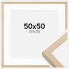 Ramme Grimsåker Eg 50x50 cm - Passepartout Hvid 40x40 cm
