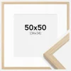 Ramme Grimsåker Eg 50x50 cm - Passepartout Hvid 35x35 cm