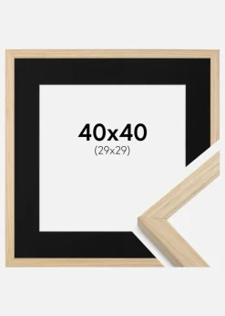 Ramme Grimsåker Eg 40x40 cm - Passepartout Sort 30x30 cm