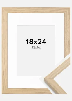 Ramme Grimsåker Eg 18x24 cm - Passepartout Hvid 13x17 cm