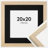 Ramme Grimsåker Eg 20x20 cm - Passepartout Sort 15x15 cm