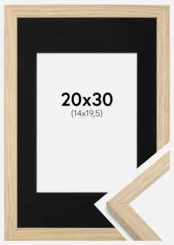 Ramme Grimsåker Eg 20x30 cm - Passepartout Sort 15x21 cm (A5)