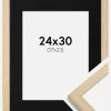 Ramme Grimsåker Eg 24x30 cm - Passepartout Sort 18x24 cm