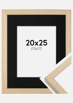 Ramme Grimsåker Eg 20x25 cm - Passepartout Sort 14x18 cm
