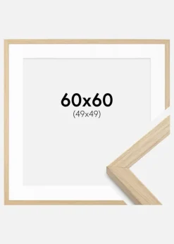 Ramme Grimsåker Eg 60x60 cm - Passepartout Hvid 50x50 cm