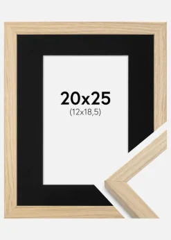 Ramme Grimsåker Eg 20x25 cm - Passepartout Sort 13x19,5 cm