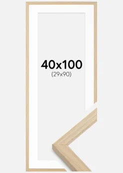 Ramme Grimsåker Eg 40x100 cm - Passepartout Hvid 30x91 cm