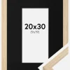 Ramme Grimsåker Eg 20x30 cm - Passepartout Sort 10x20 cm