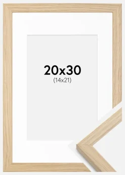 Ramme Grimsåker Eg 20x30 cm - Passepartout Hvid 15x22 cm