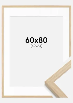 Ramme Grimsåker Eg 60x80 cm - Passepartout Hvid 50x65 cm