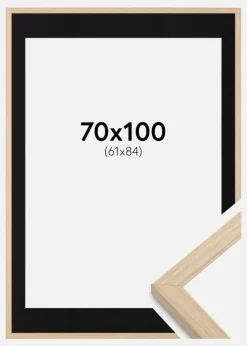 Ramme Grimsåker Eg 70x100 cm - Passepartout Sort 62x85 cm