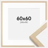 Ramme Grimsåker Eg 60x60 cm - Passepartout Hvid 45x45 cm
