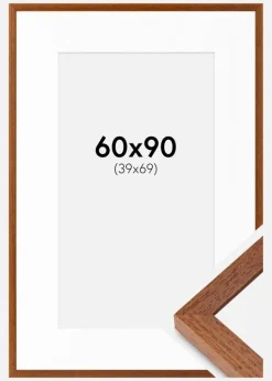 Ramme Hermes Bog 60x90 cm - Passepartout Hvid 40x70 cm
