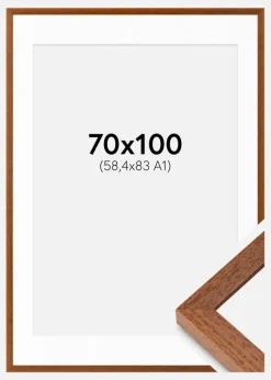 Ramme Hermes Bog 70x100 cm - Passepartout Hvid 59,4x84 cm
