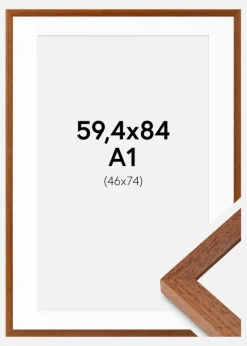 Ramme Hermes Bog 59,4x84 cm - Passepartout Hvid 47x75 cm