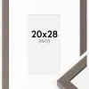 Ramme Hermes Grå 20x28 cm - Passepartout Hvid 10x18 cm