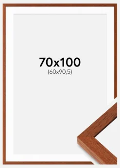 Ramme Hermes Kirsebær 70x100 cm - Passepartout Hvid 61x91,5 cm