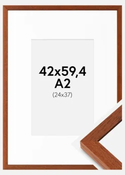 Ramme Hermes Kirsebær 42x59,4 cm - Passepartout Hvid 25x38 cm