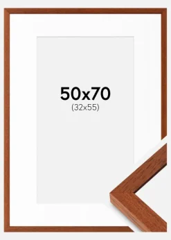 Ramme Hermes Kirsebær 50x70 cm - Passepartout Hvid 33x56 cm