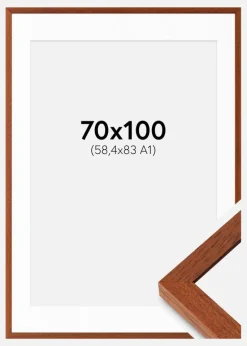 Ramme Hermes Kirsebær 70x100 cm - Passepartout Hvid 59,4x84 cm