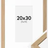 Ramme Hermes Massiv eg 20x30 cm - Passepartout Hvid 10x20 cm