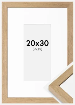 Ramme Hermes Massiv eg 20x30 cm - Passepartout Hvid 10x20 cm