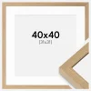 Ramme Hermes Massiv Eg 40x40 cm - Passepartout Hvid 32x32 cm