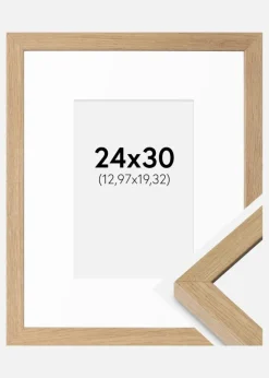 Ramme Hermes Massiv Eg 24x30 cm - Passepartout Hvid 5,5x8 inches