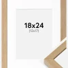 Ramme Hermes Massiv eg 18x24 cm - Passepartout Hvid 13x18 cm