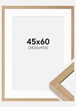 Ramme Hermes Massiv Eg 45x60 cm - Passepartout Hvid 14x20 inches