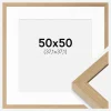 Ramme Hermes Massiv Eg 50x50 cm - Passepartout Hvid 15x15 inches