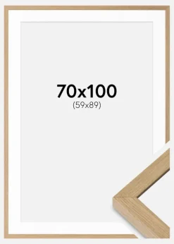 Ramme Hermes Naturlig Eg 70x100 cm - Passepartout Hvid 60x90 cm