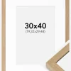 Ramme Hermes Naturlig Eg 30x40 cm - Passepartout Hvid 8x12 inches