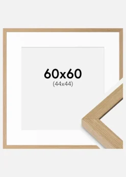 Ramme Hermes Naturlig Eg 60x60 cm - Passepartout Hvid 45x45 cm